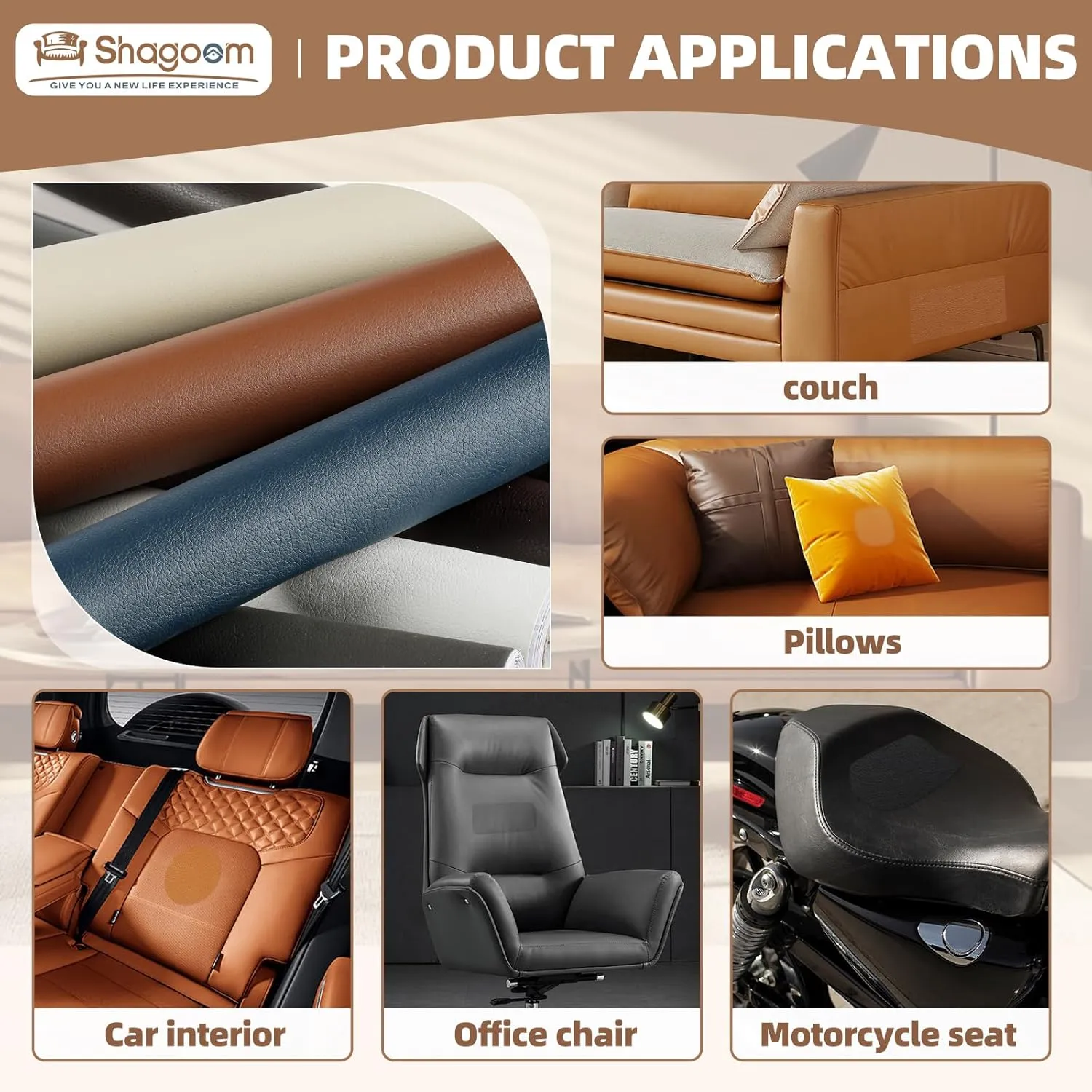 Leather Repair Patch, 17X79 Inch Repair Patch Self Adhesive Waterproof, DIY Large Leather Patches for Couches, Furniture, Kitchen Cabinets, Wall （Black, 17X79 Inch）