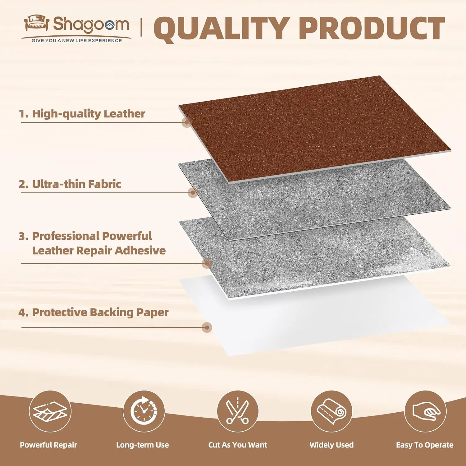 Leather Repair Patch, 17X79 Inch Repair Patch Self Adhesive Waterproof, DIY Large Leather Patches for Couches, Furniture, Kitchen Cabinets, Wall （Black, 17X79 Inch）