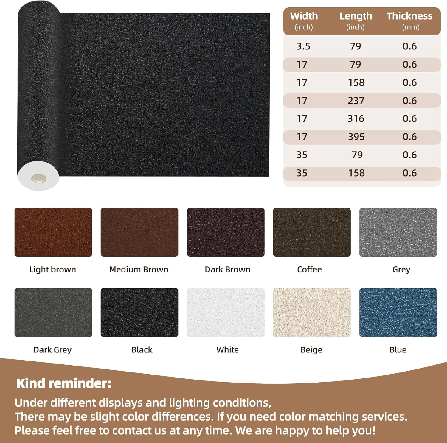 Leather Repair Patch, 17X79 Inch Repair Patch Self Adhesive Waterproof, DIY Large Leather Patches for Couches, Furniture, Kitchen Cabinets, Wall （Black, 17X79 Inch）