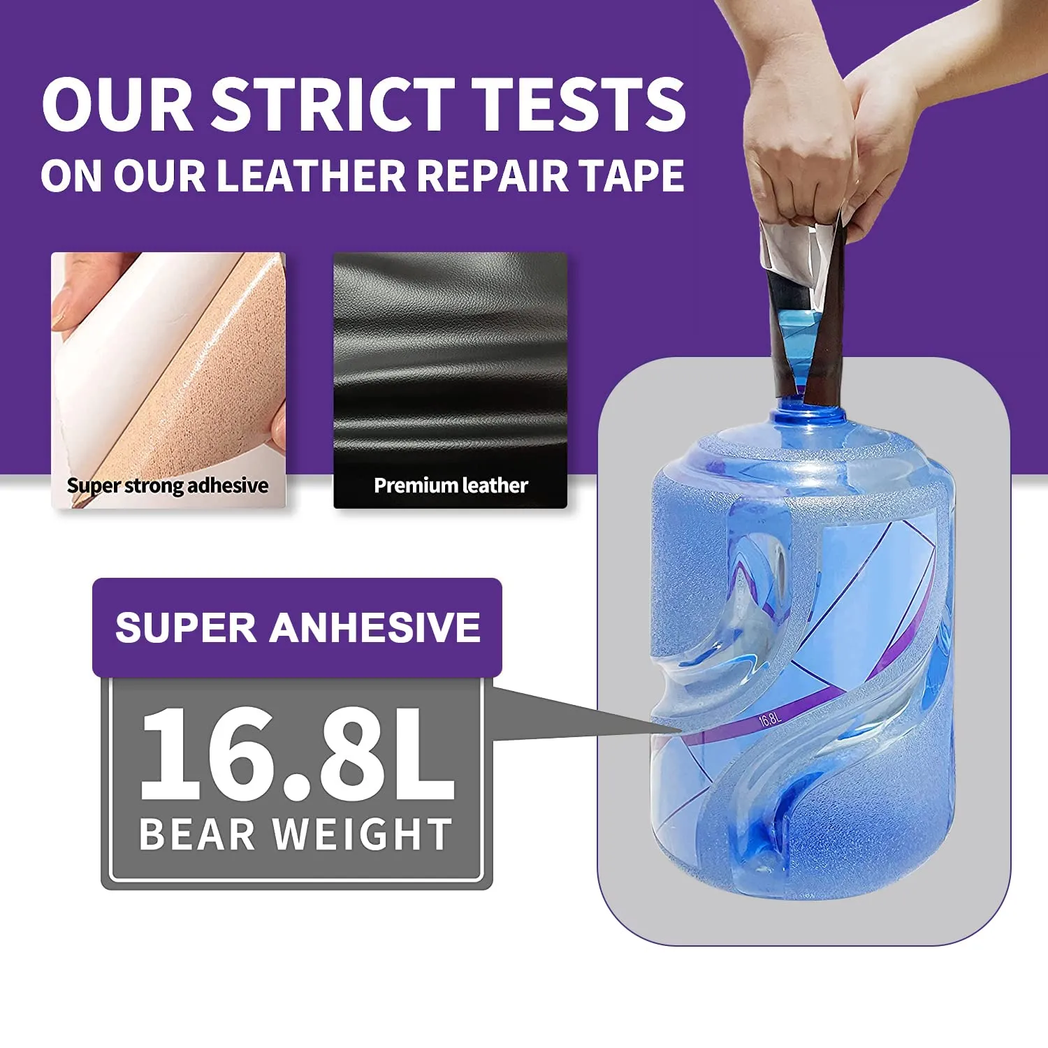 Leather Repair Patch Tape 4×60 inch Furniture Leather Strong Self Adhesive Tape for Sofas Couch Car Seats Cabinets Bags Anti Scratch Patches First Aid Patch Fixing Leather Black