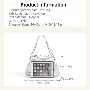 Leather women's high-end chain bag, new large-capacity shoulder tote bag