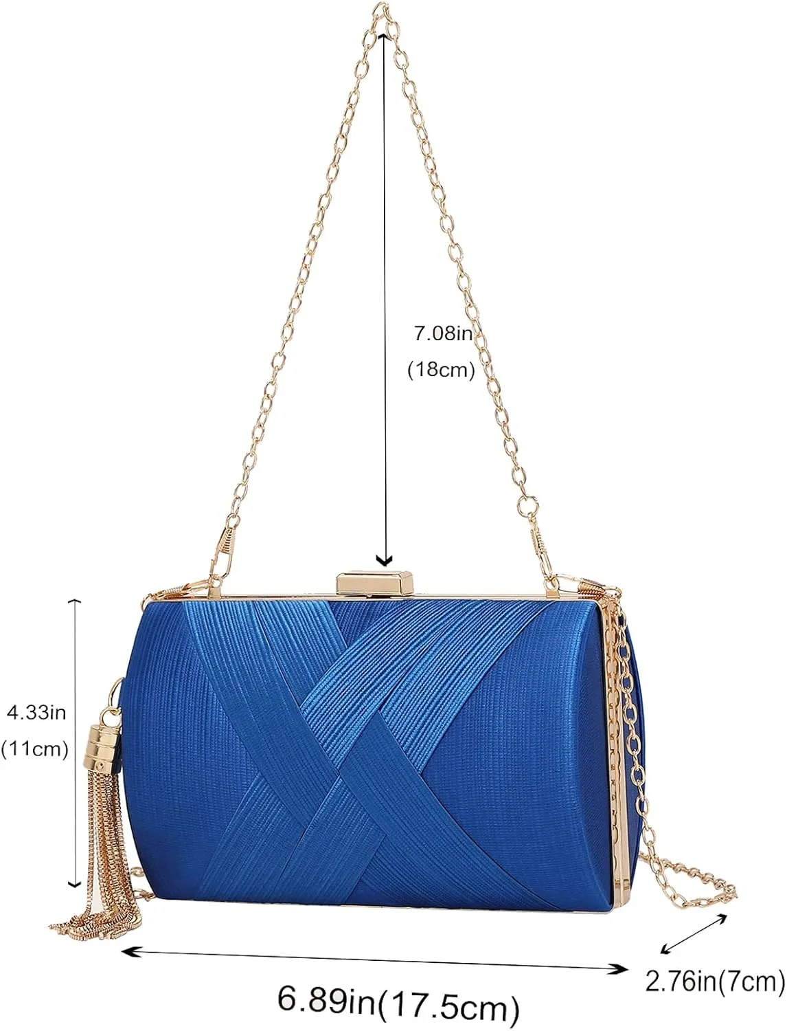LETODE Women's Elegant Tassel Pendant Silk Evening Bag Clutch Purse for Bride Wedding Prom Night Out Party