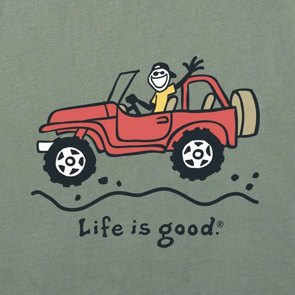 Life is Good Men's Crusher Tee Shirt, Short Sleeve Cotton Graphic T-Shirts, Off-Road Jake