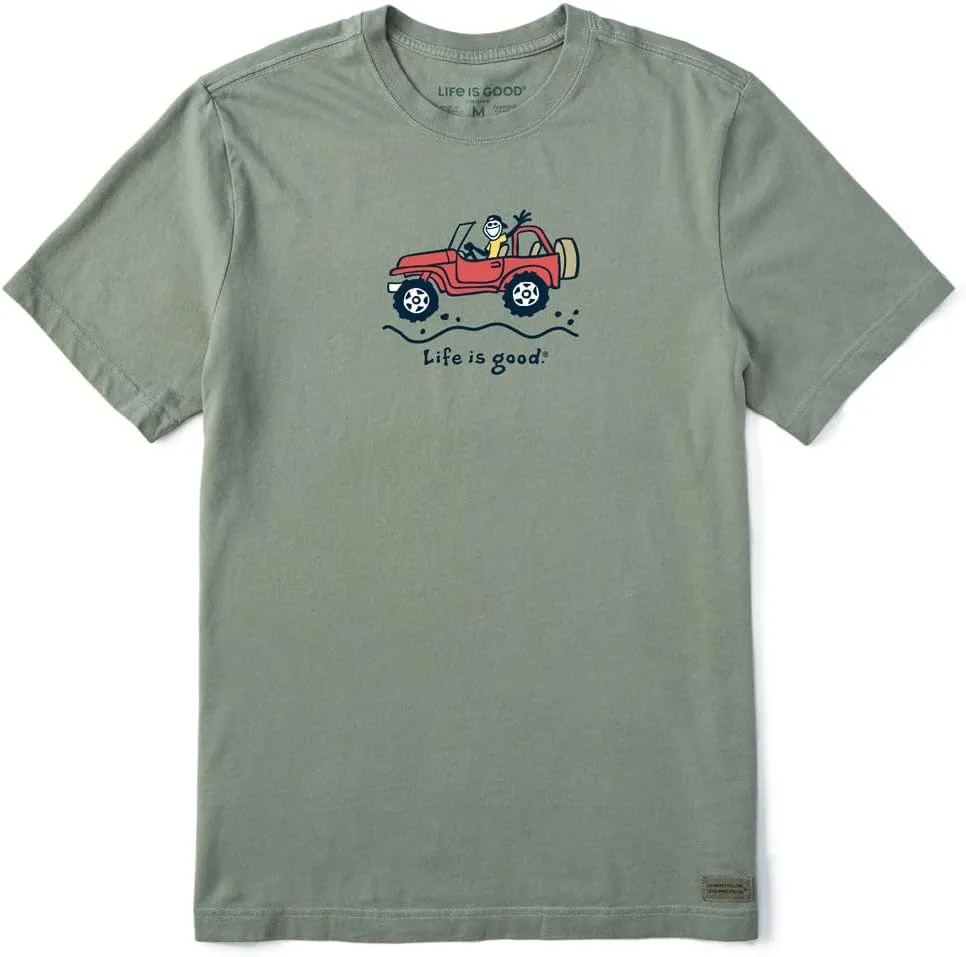 Life is Good Men's Crusher Tee Shirt, Short Sleeve Cotton Graphic T-Shirts, Off-Road Jake