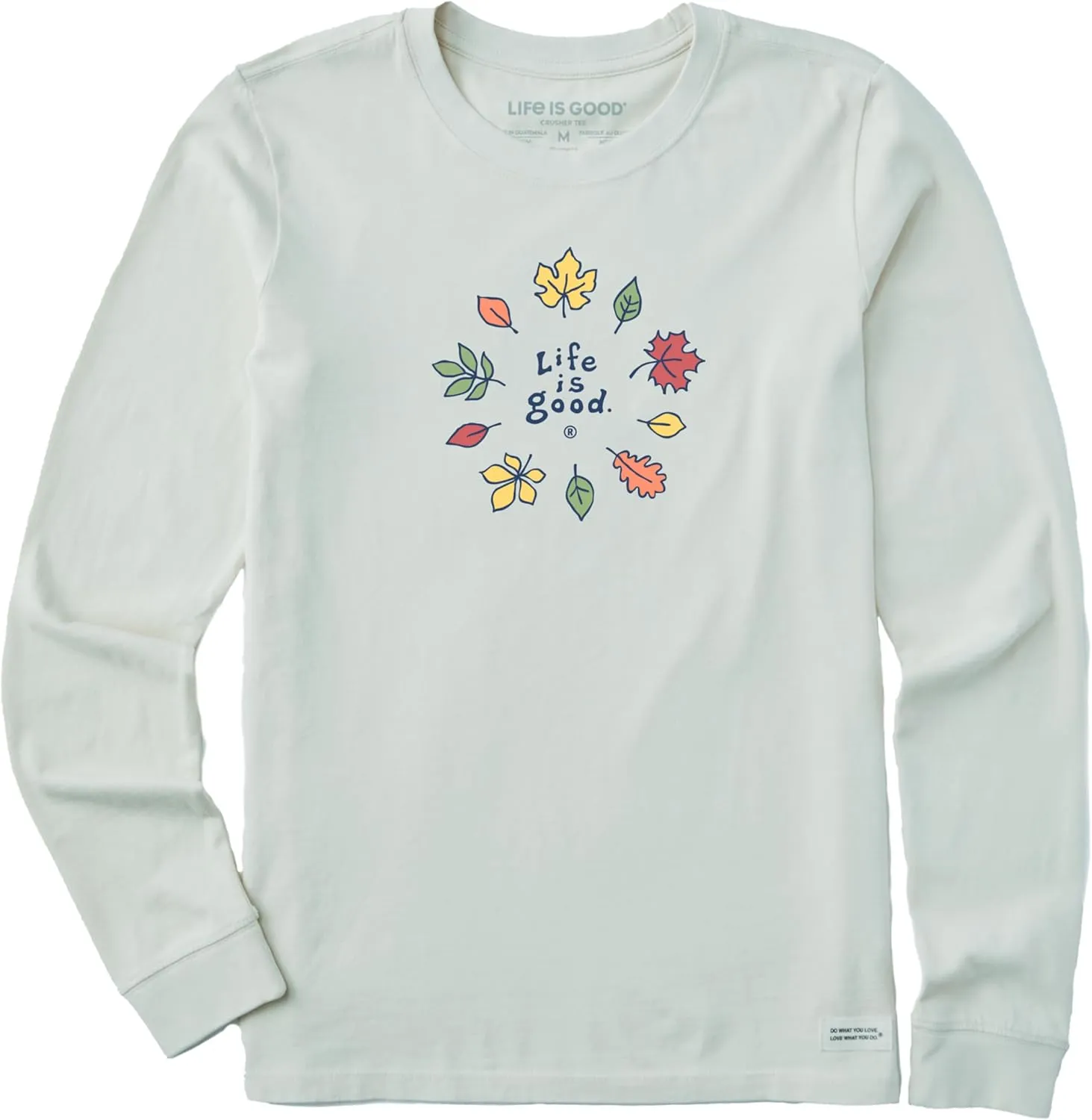 Life is Good Women's Crusher Tee Shirt, Long Sleeve Cotton Graphic T-Shirts, Fall Leaves