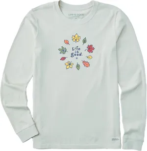 Life is Good Women's Crusher Tee Shirt, Long Sleeve Cotton Graphic T-Shirts, Fall Leaves
