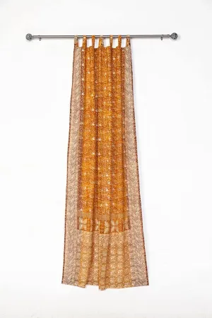 Light-Filtering Sari Colorful Curtains – Boho Curtains, Bed Canopy Panel, Wall Tapestry or Window Treatment For Bedroom or Living room   Tote bag (84"L x 42"W Single Panel, Amber Gold)