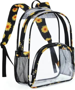 LIGHT FLIGHT Clear Backpack Heavy Duty Transparent Backpack Set See Through Bookbags Durable Backpacks for College, Security