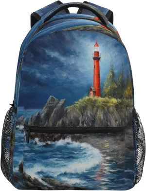 Lighthouse Laptop Backpack for Men & Women Lightweight Travel Daypack Waterproof College Bag for 15.6" Notebook
