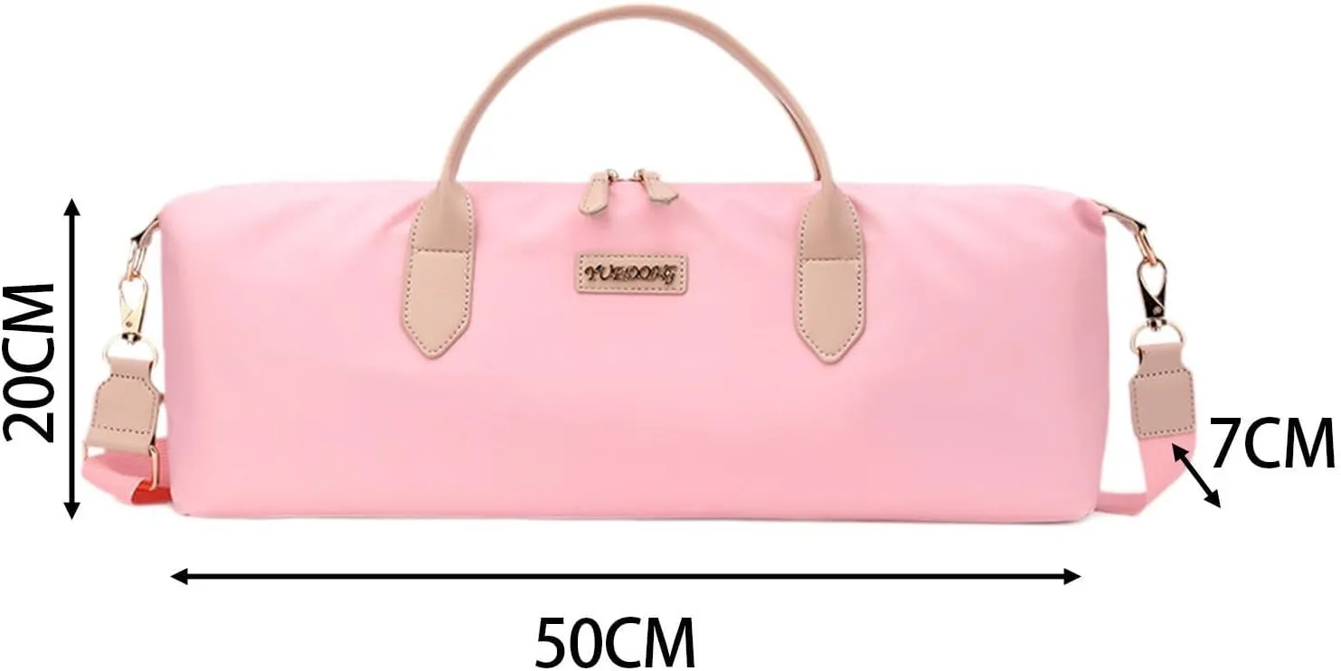 Lightweight Flute Handbag for Musicians 50x20x7cm with Shoulder Support, Pink