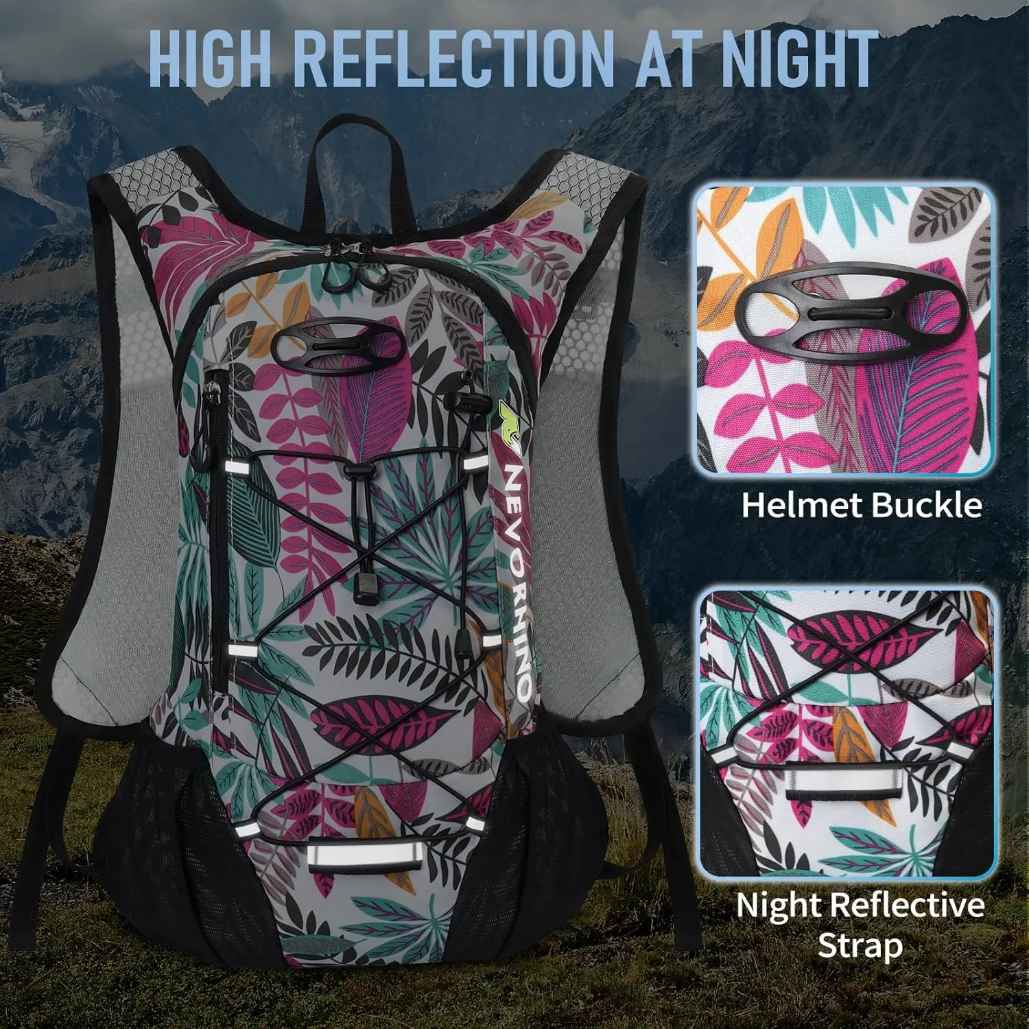 Lightweight Hydration Backpack, Running Backpack with 2L Water Bladder, Hydro Water Daypack for Cycling Hiking Rave for Men Women