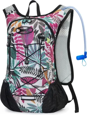 Lightweight Hydration Backpack, Running Backpack with 2L Water Bladder, Hydro Water Daypack for Cycling Hiking Rave for Men Women