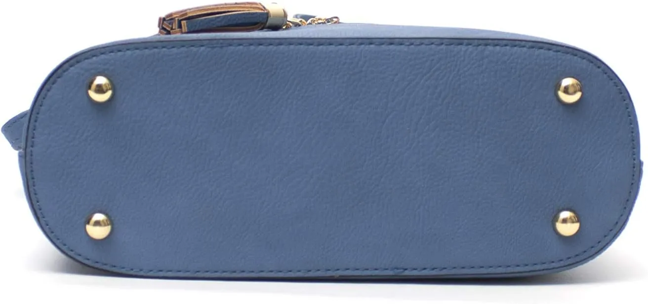 Lightweight Medium Dome Crossbody Bag with Tassel Zipper Pocket Adjustable Strap