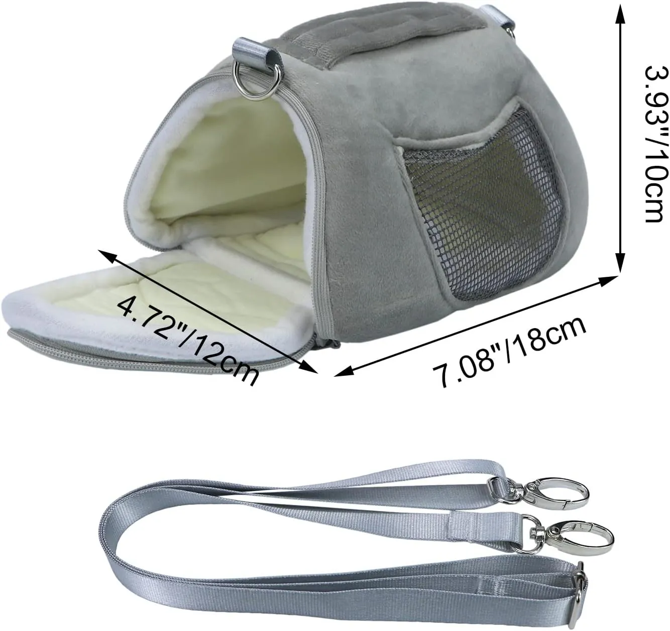 Litewoo Hamster Travel Carrier Portable Outgoing Breathable with Adjustable Shoulder Strap Pet Carrying Bag for Sugar Glider Hamster Rat Chipmunk
