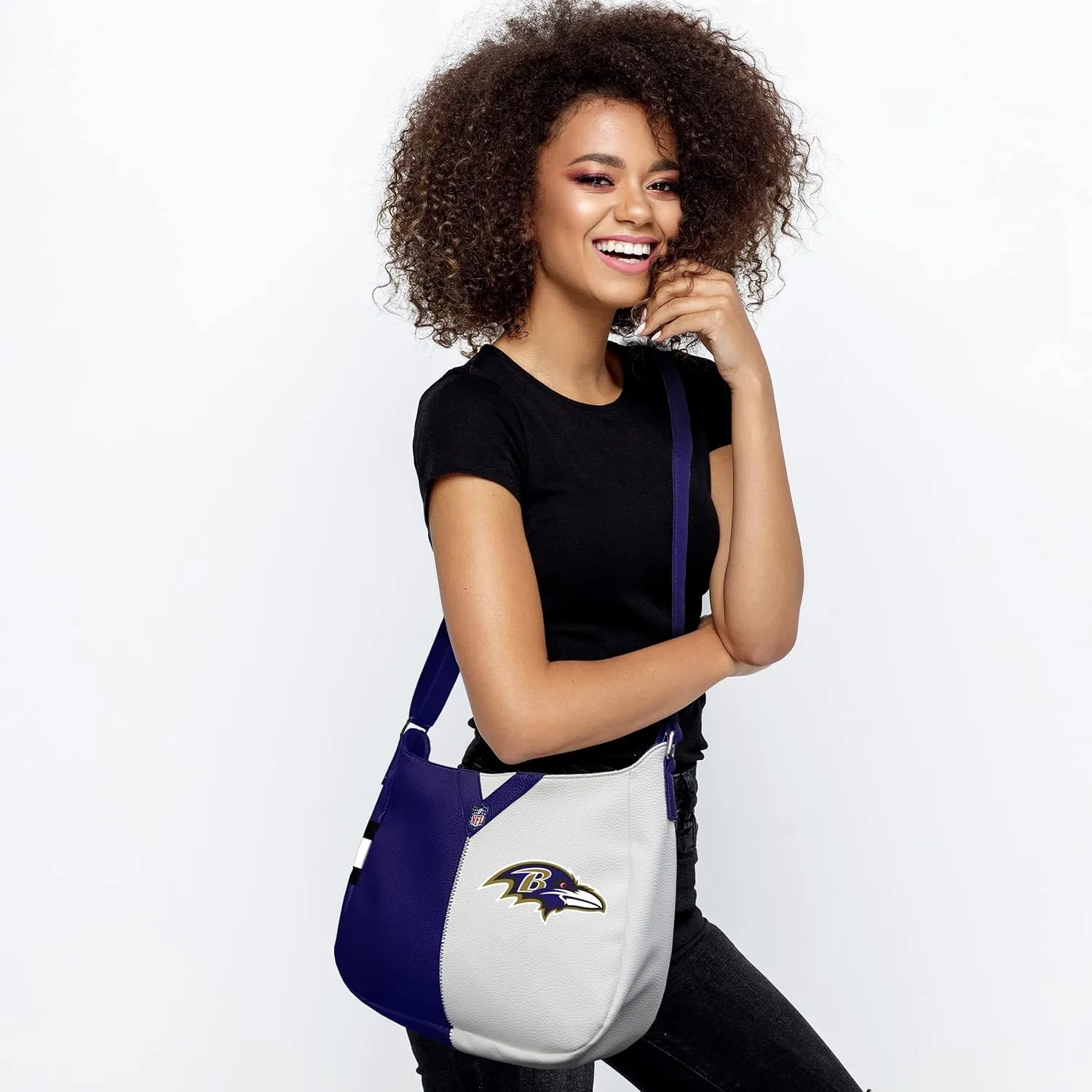 Littlearth NFL Pebble Split Hobo Bag, 14 x 4 x 10.5