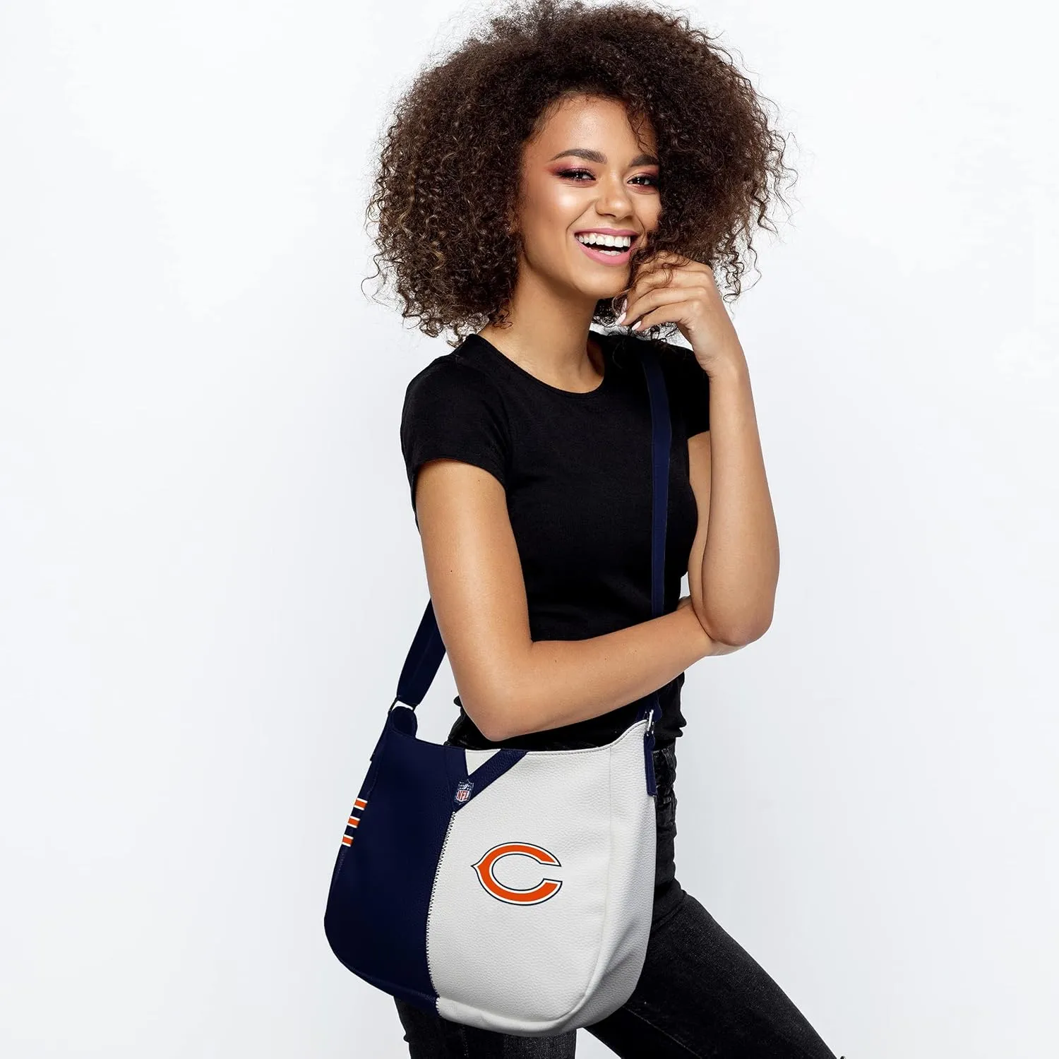 Littlearth NFL Pebble Split Hobo Bag, 14 x 4 x 10.5