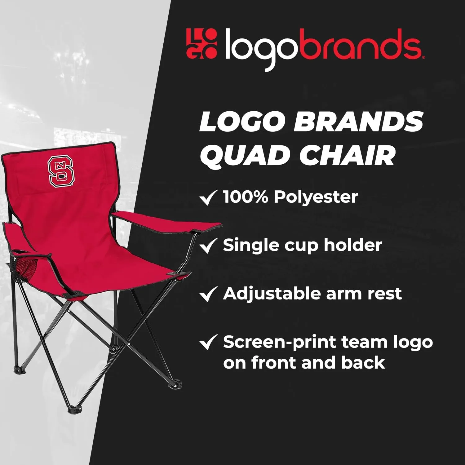 Logo Brands NCAA Unisex Quad Chair