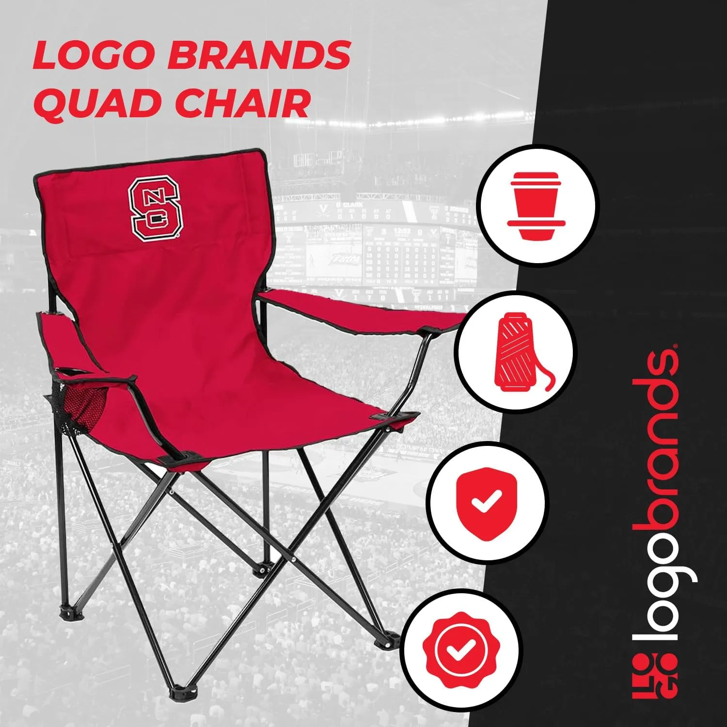 Logo Brands NCAA Unisex Quad Chair