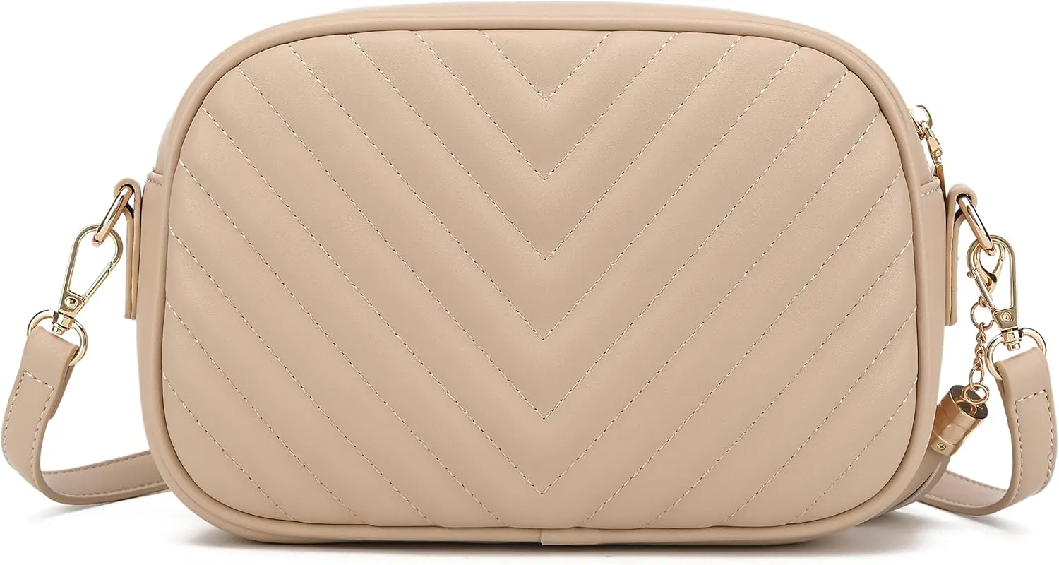 lola mae Quilted Crossbody Bag, Medium Lightweight Shoulder Purse Top Zipper Tassel Accent