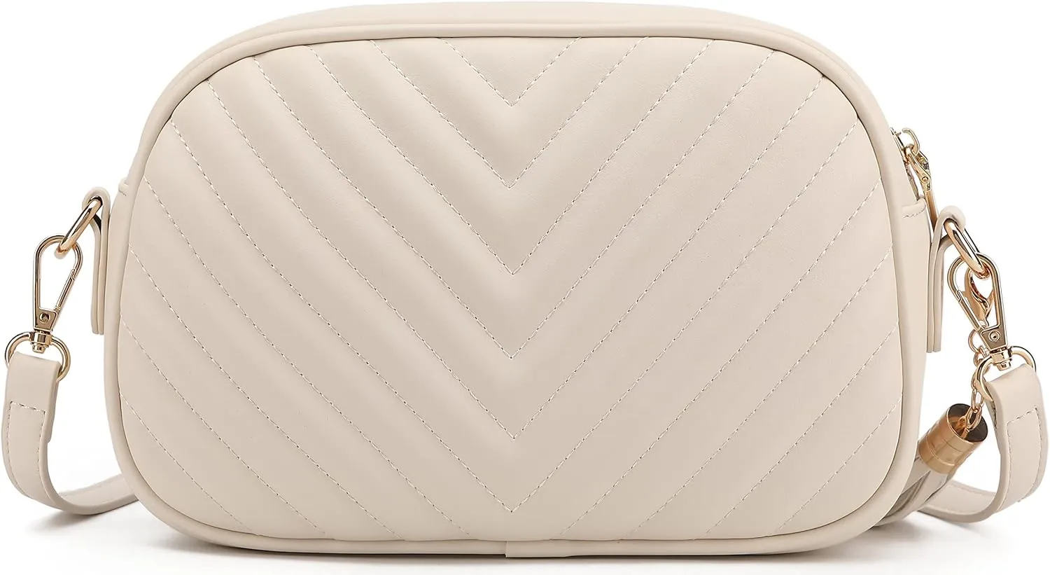 lola mae Quilted Crossbody Bag, Medium Lightweight Shoulder Purse Top Zipper Tassel Accent