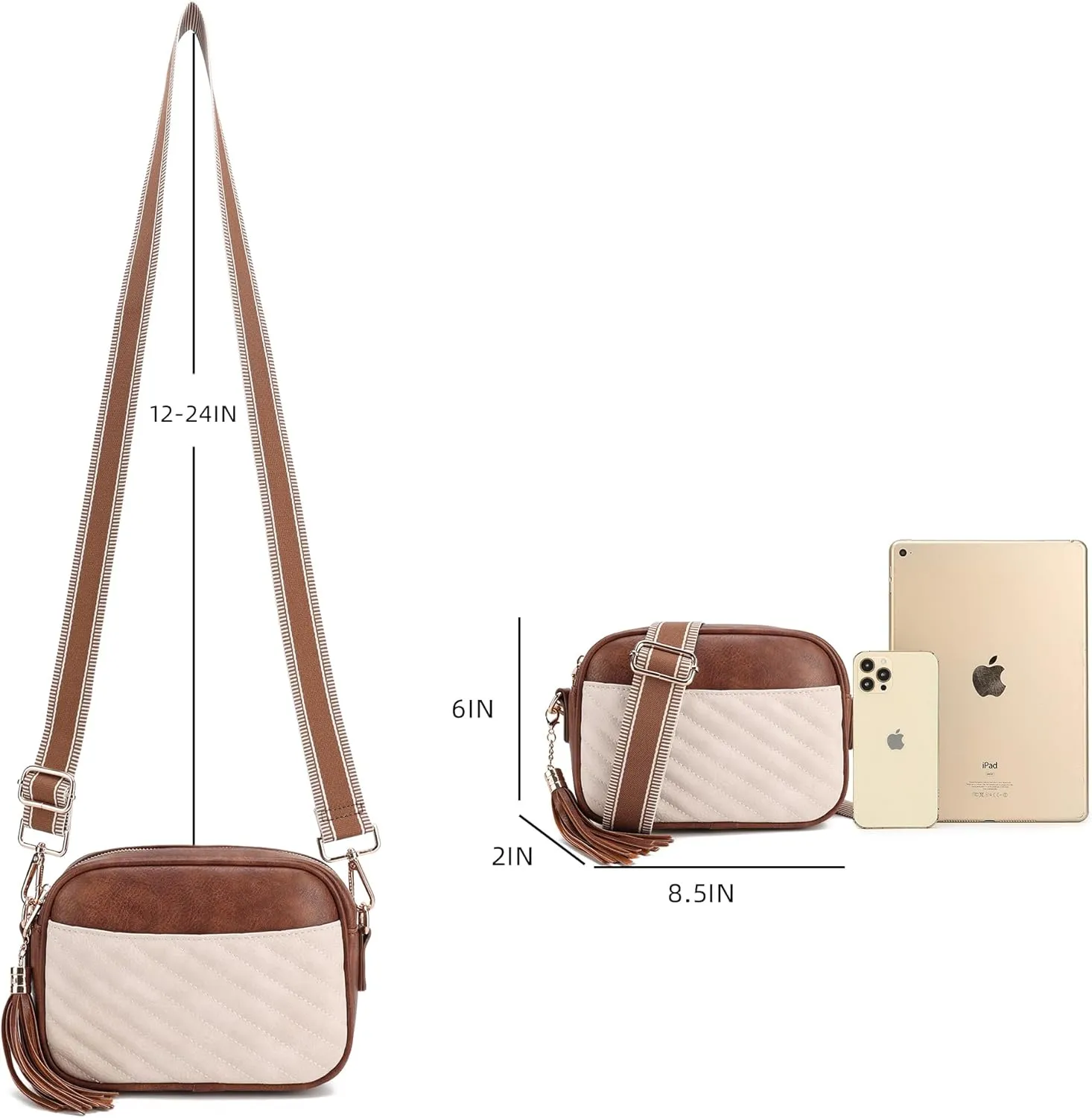 lola mae Quilted Crossbody Bag, Trendy Design Shoulder Purse