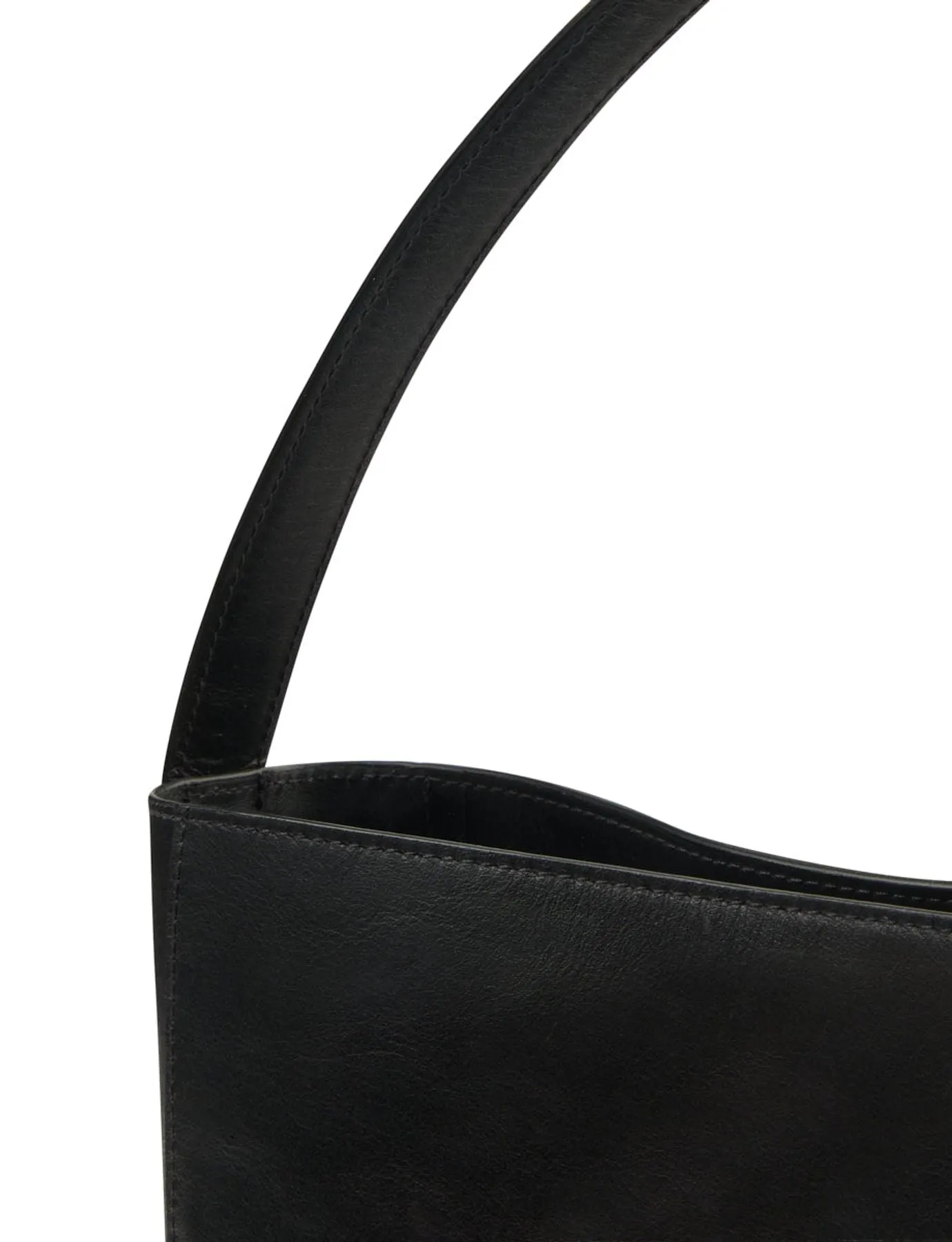 Léonore large leather tote bag, black