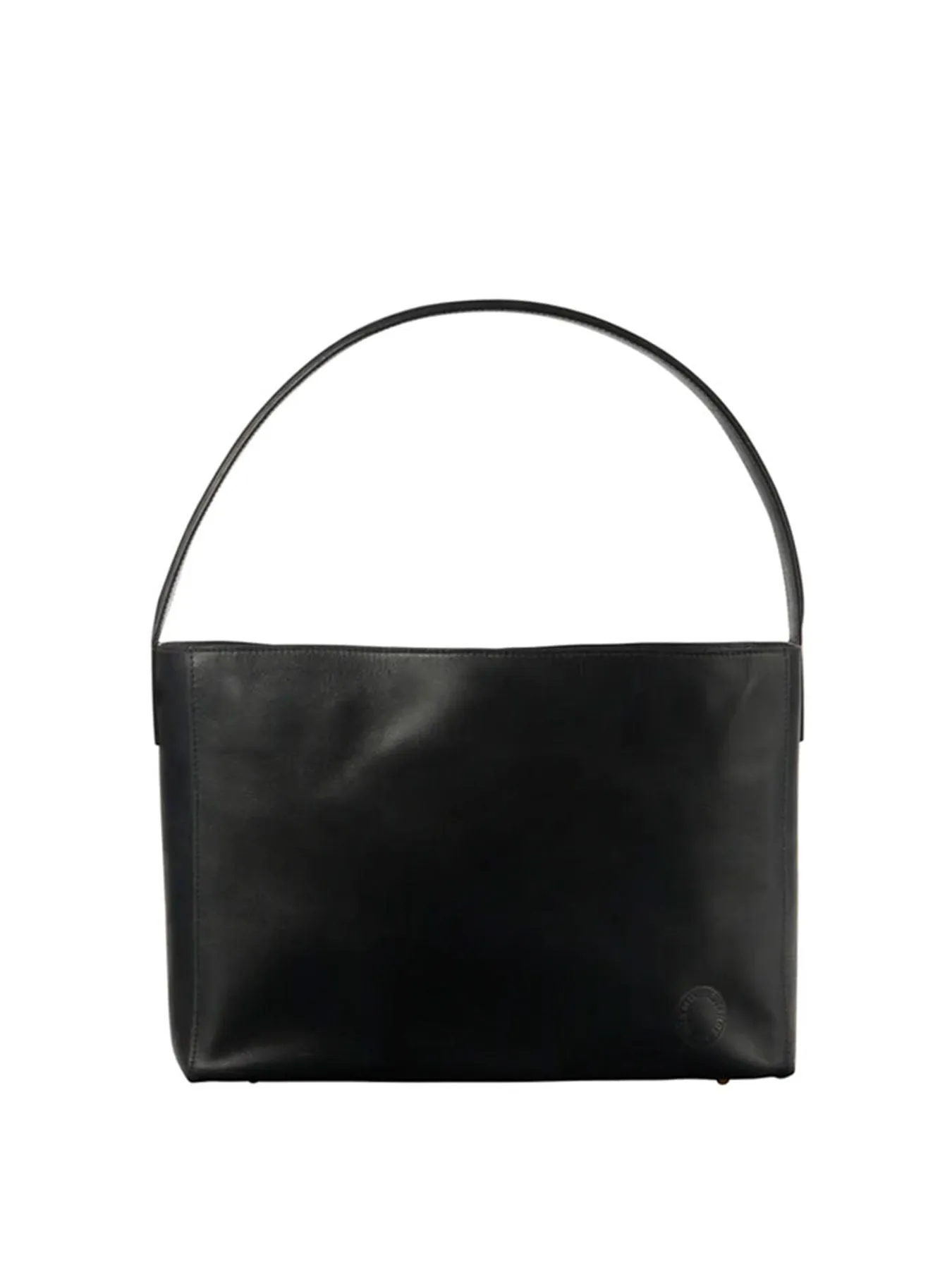Léonore large leather tote bag, black