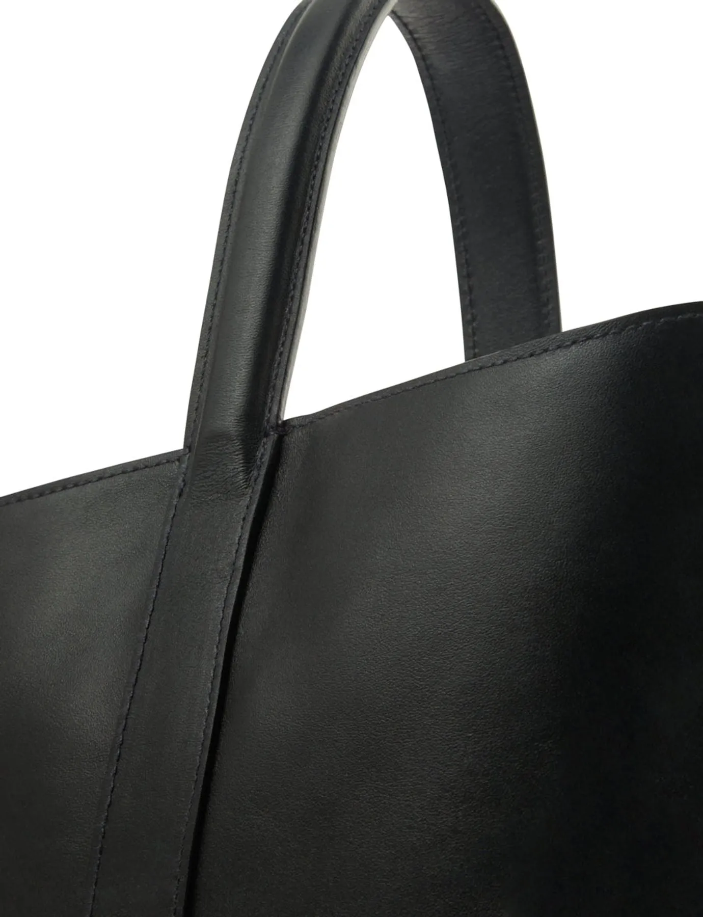 Léonore small leather tote bag, black