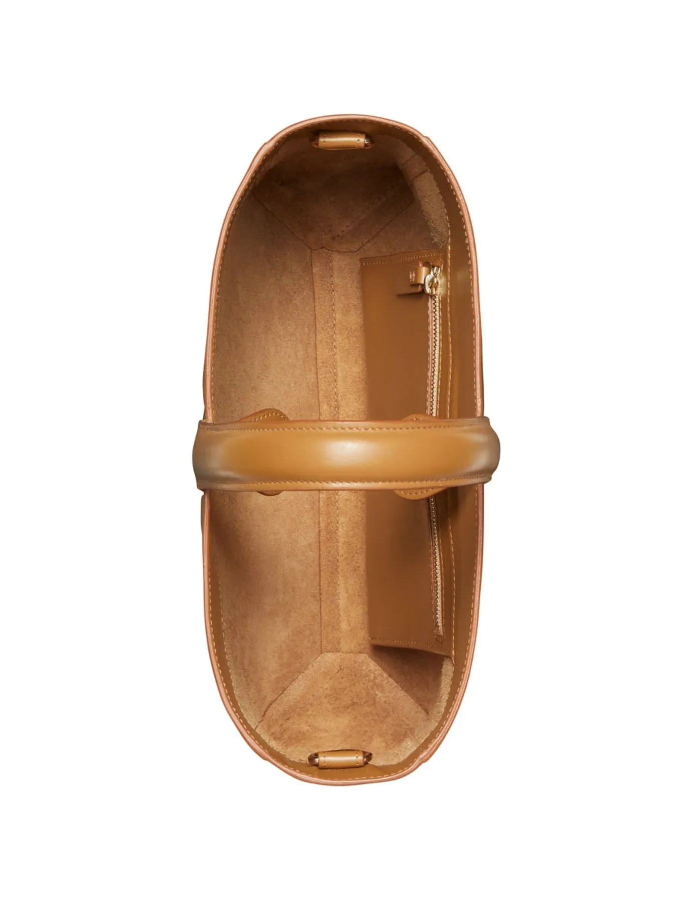 Léonore small leather tote bag camel