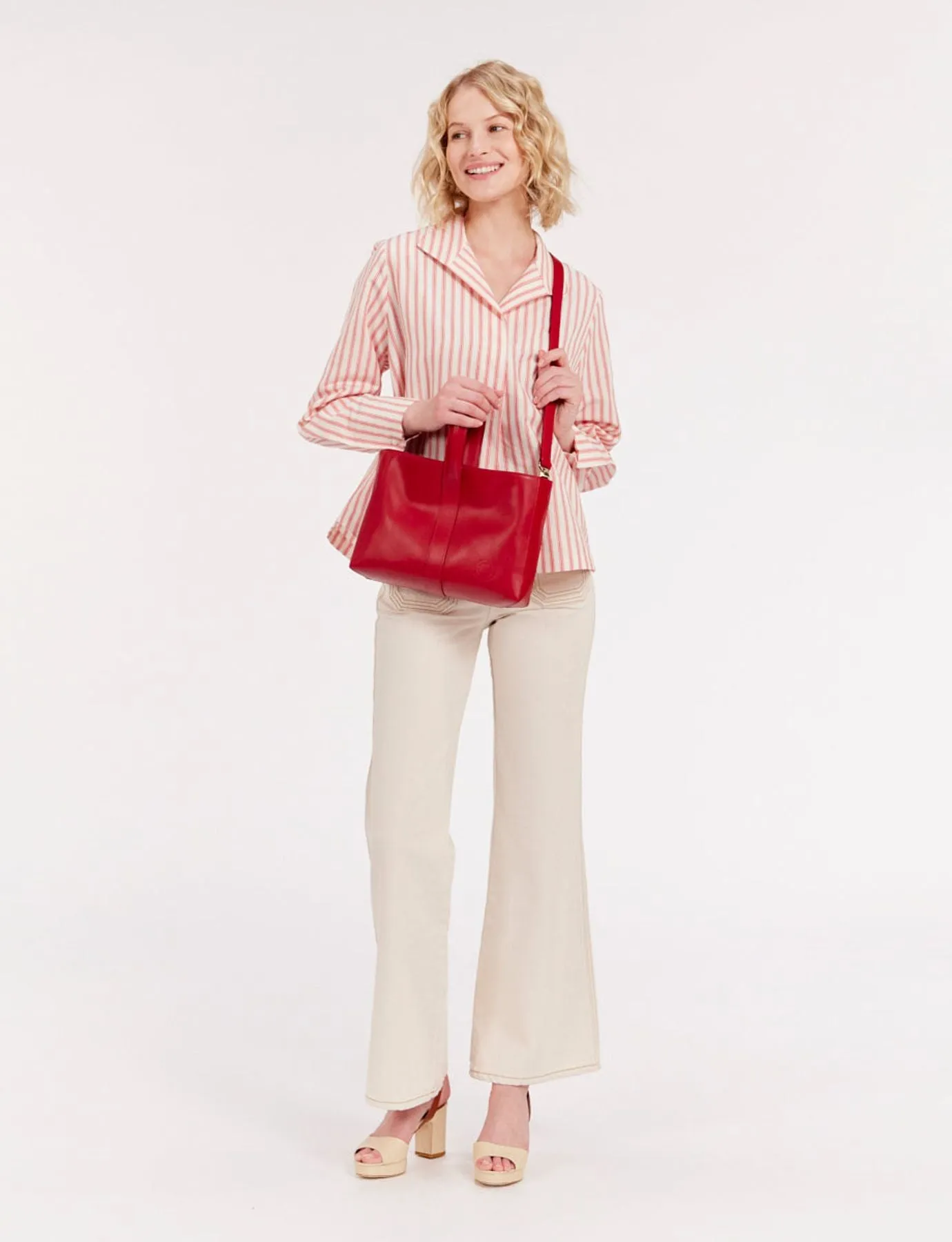 Léonore small leather tote bag