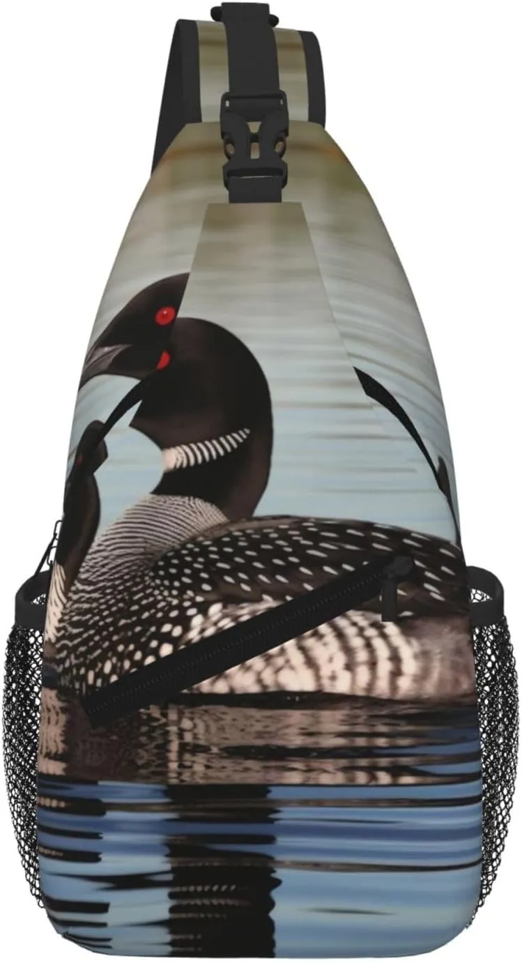 Loon Birds Print Cross Chest Bag Diagonally For Short-Distance Travel And Daily Use
