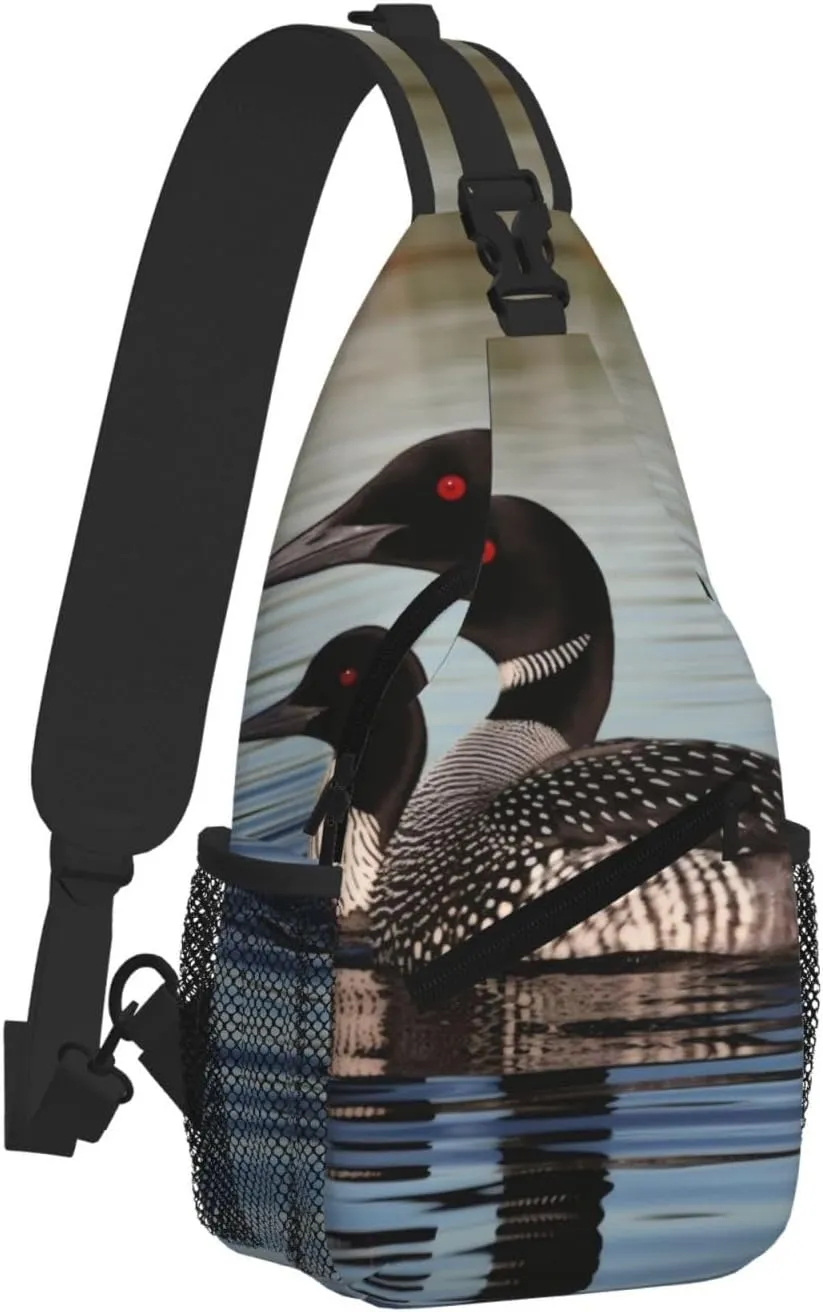 Loon Birds Print Cross Chest Bag Diagonally For Short-Distance Travel And Daily Use