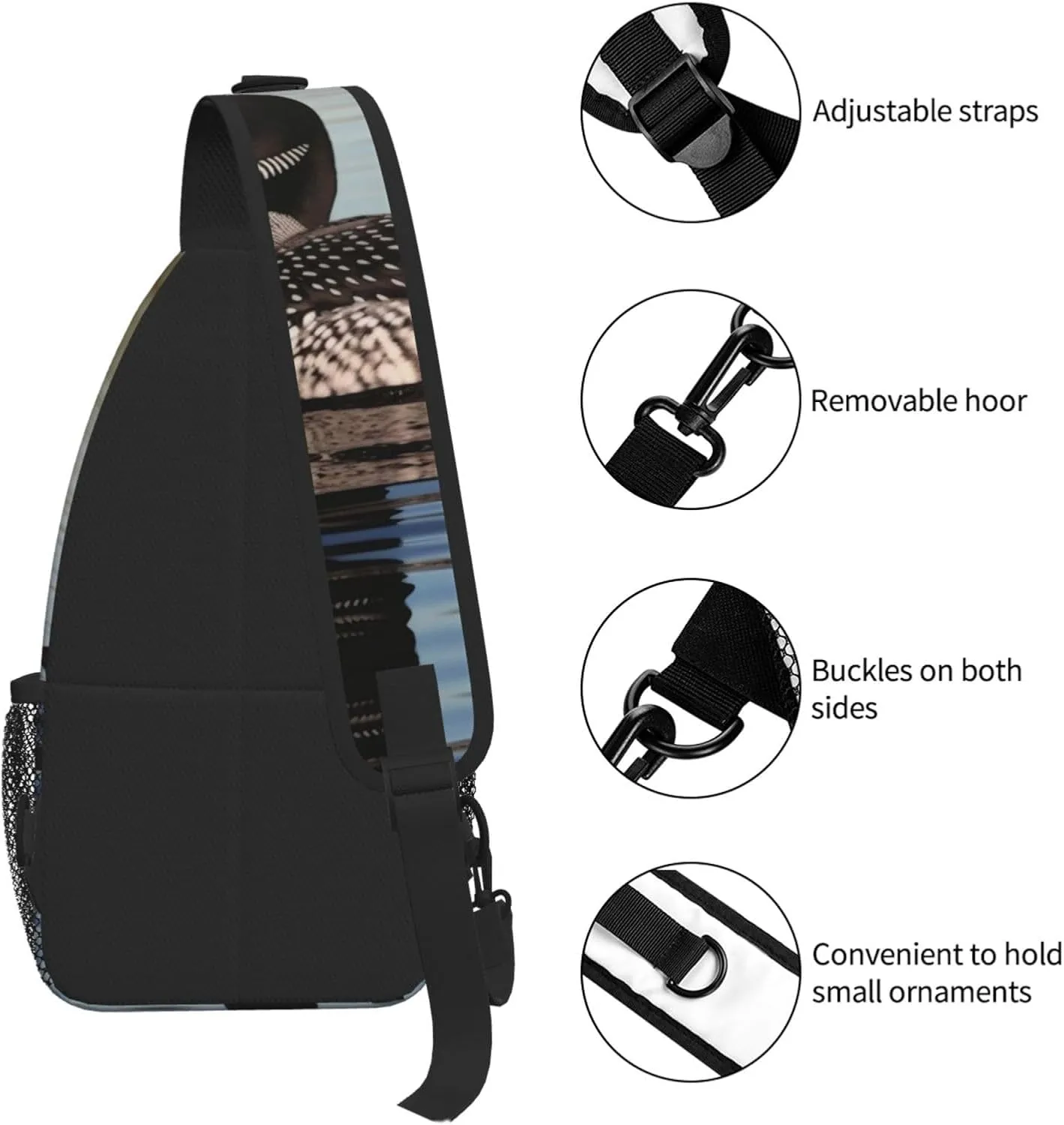 Loon Birds Print Cross Chest Bag Diagonally For Short-Distance Travel And Daily Use