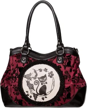 Lost Queen Women's Purse Handbag Shoulder Bag | Gothic Dark Goth Victorian (Call of the Phoenix Burgundy)