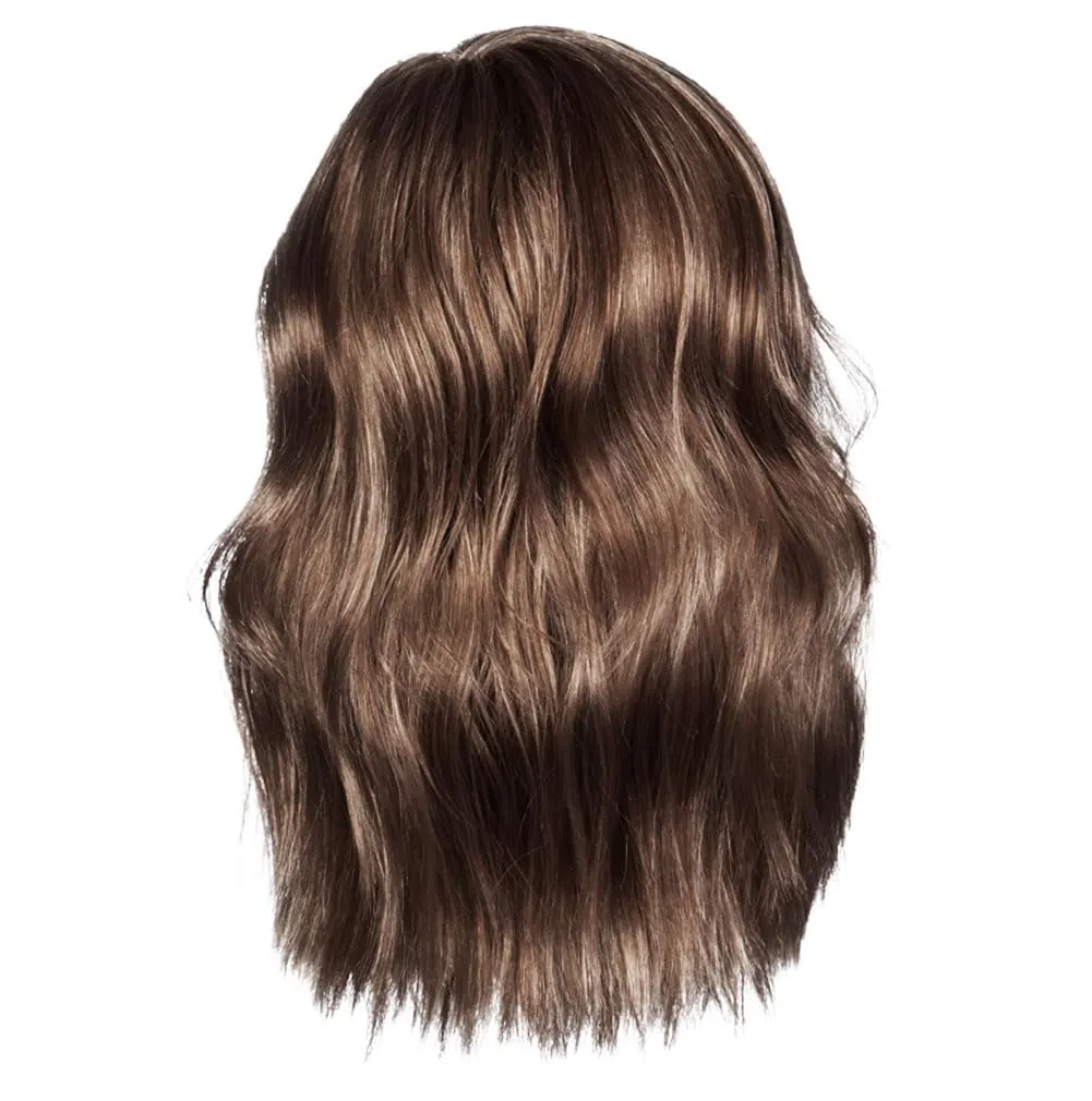Love Wave Layered Shoulder-Length Wig With Soft Barrel Curled Waves by Hairuwear, Average Cap, GL18-23 Toasted Pecan