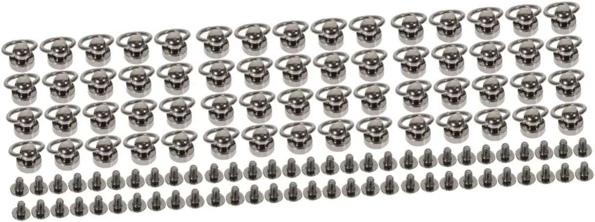 Lurrose 60 Sets Belt Ring Monk Head Buckle Cable Protector Camera Drawstring Cord Rivet Lanyard Cords for Clothing Macrame Carabiner Clip Kit Black Copper