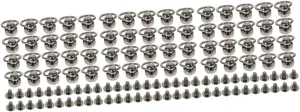 Lurrose 60 Sets Belt Ring Monk Head Buckle Cable Protector Camera Drawstring Cord Rivet Lanyard Cords for Clothing Macrame Carabiner Clip Kit Black Copper
