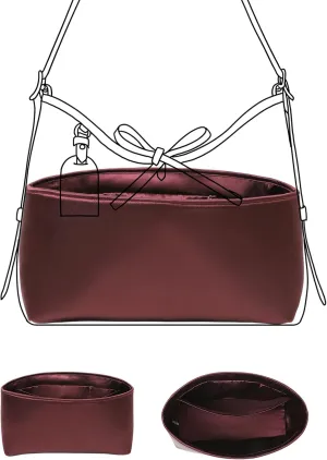 Luxury Silk Purse Organizer for Carryall PM - Silky Smooth Handbag Insert with Hidden Zipper, Lightweight and Supportive Tote Shaper for Elegant Storage(Purple)