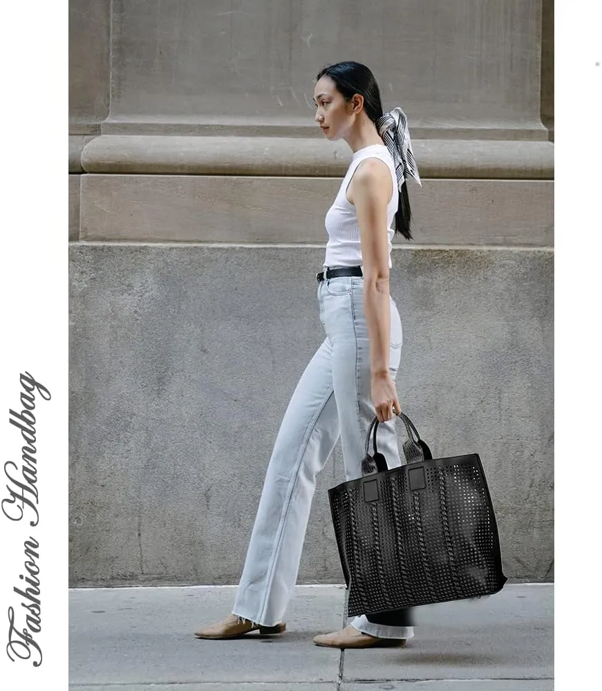 MACCINELO Woven Large Tote Bag for Women tassel Beach Bag with Zipper Summer Shoulder Bag for Traval/Vacation/Shopping…