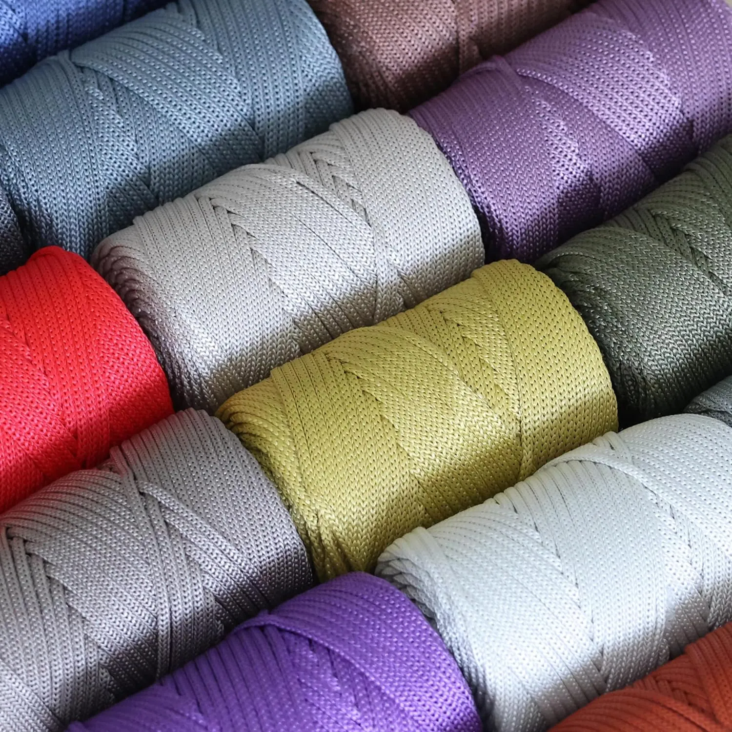 Makromecity, Premium Polyester Macrame Cord 5mm x 104 yards (311 feet) 5mm Polypropylene Macrame Cord Crochet Macrame Bag Cord Crafts for Wall Hangings, Bags, Underplate, Rug (Black)
