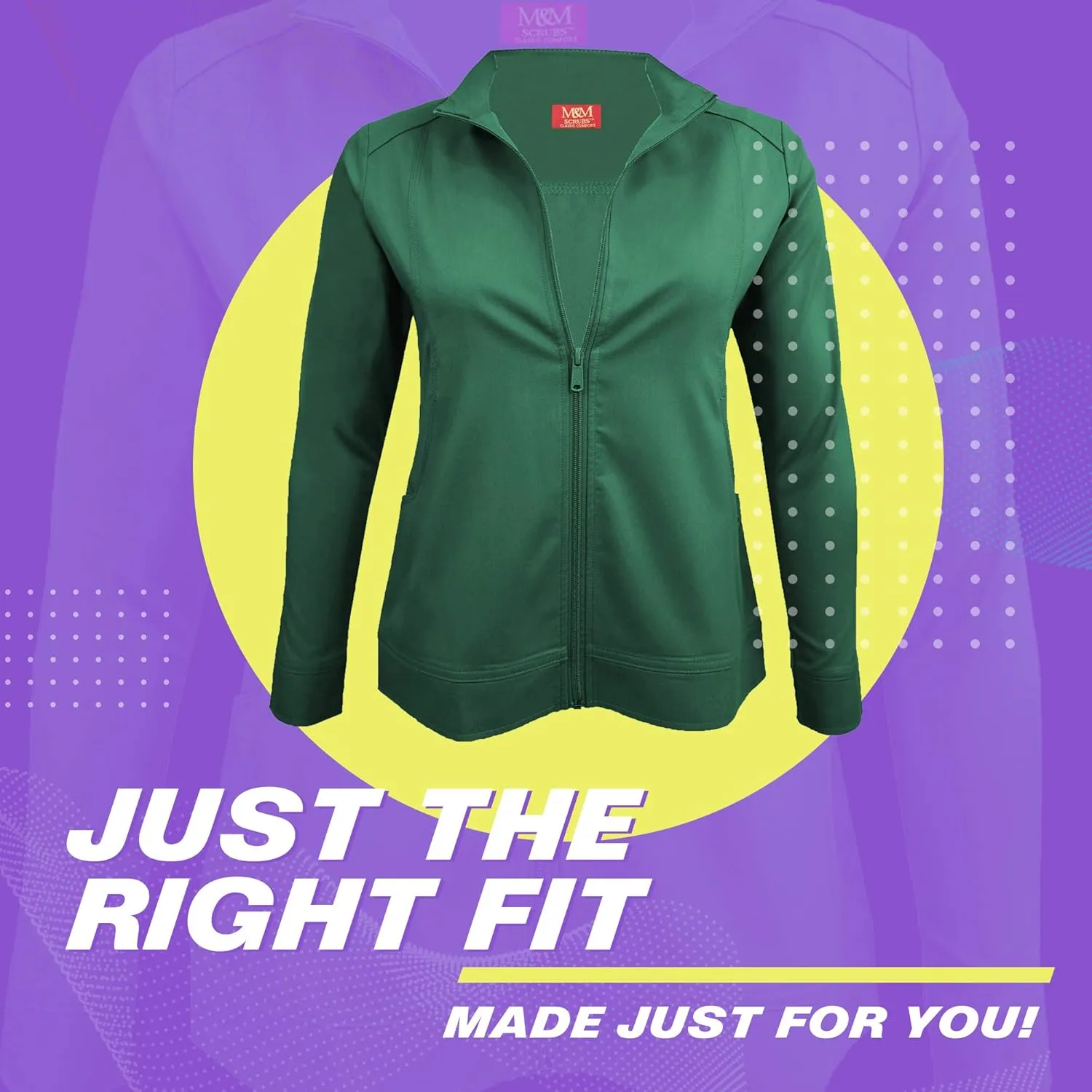 M&M SCRUBS Women's Ultra Soft Front Zip Warm-Up Scrub Jacket