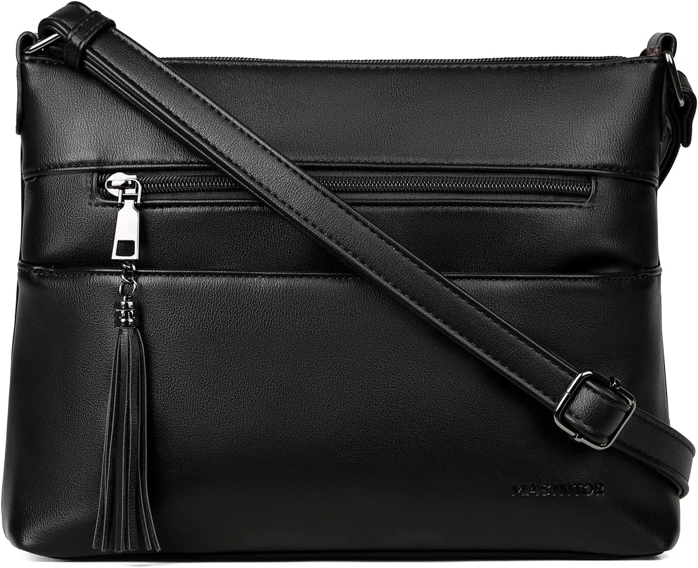 MASINTOR Crossbody Bags for Women, Lightweight Medium Crossbody Purse, Soft Leather Women's Shoulder Handbags with Tassel for Shopping or Travel