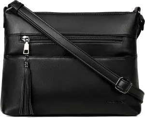 MASINTOR Crossbody Bags for Women, Lightweight Medium Crossbody Purse, Soft Leather Women's Shoulder Handbags with Tassel for Shopping or Travel