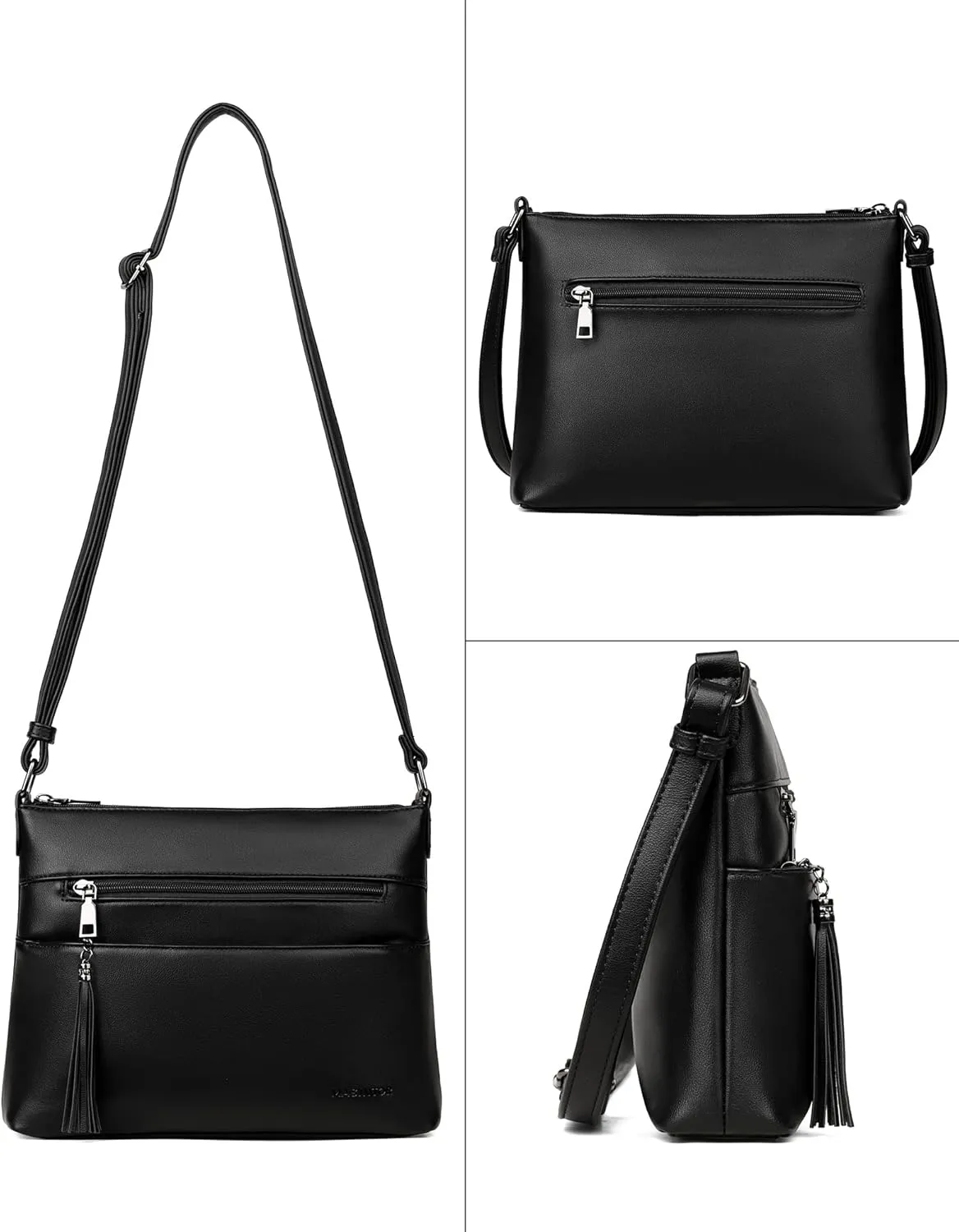 MASINTOR Crossbody Bags for Women, Lightweight Medium Crossbody Purse, Soft Leather Women's Shoulder Handbags with Tassel for Shopping or Travel