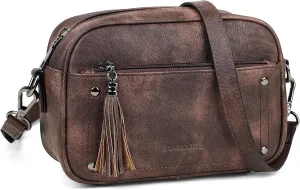 MASINTOR Crossbody Bags for Women Vegan Leather, Trendy Shoulder Purse with Adjustable Strap and Tassel
