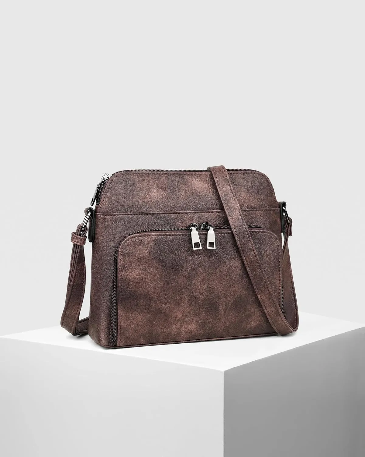 MASINTOR Crossbody Purse Bags for Women, Multi-Pocket Soft Leather Shoulder Purse with Tassel, Lightweight Travel Handbag