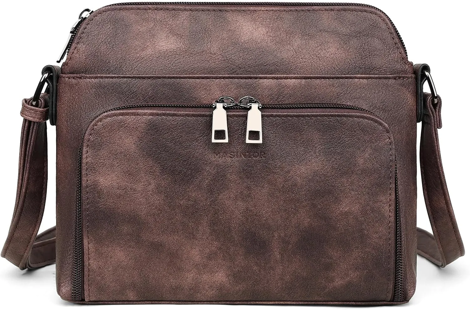 MASINTOR Crossbody Purse Bags for Women, Multi-Pocket Soft Leather Shoulder Purse with Tassel, Lightweight Travel Handbag