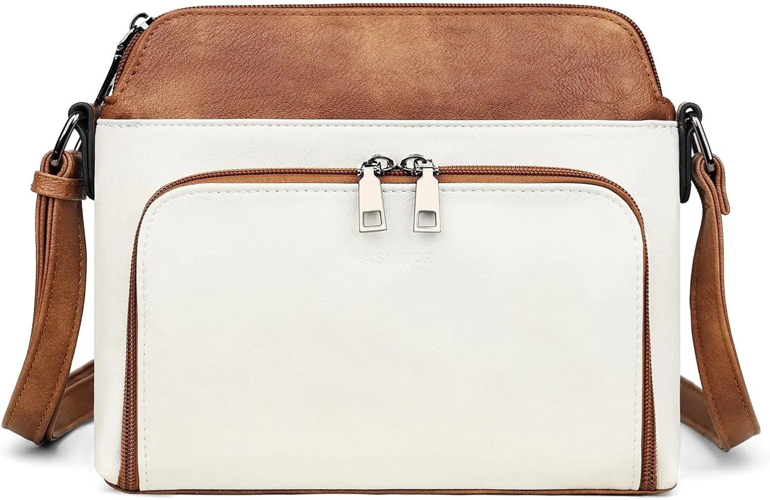 MASINTOR Crossbody Purse Bags for Women, Multi-Pocket Soft Leather Shoulder Purse with Tassel, Lightweight Travel Handbag