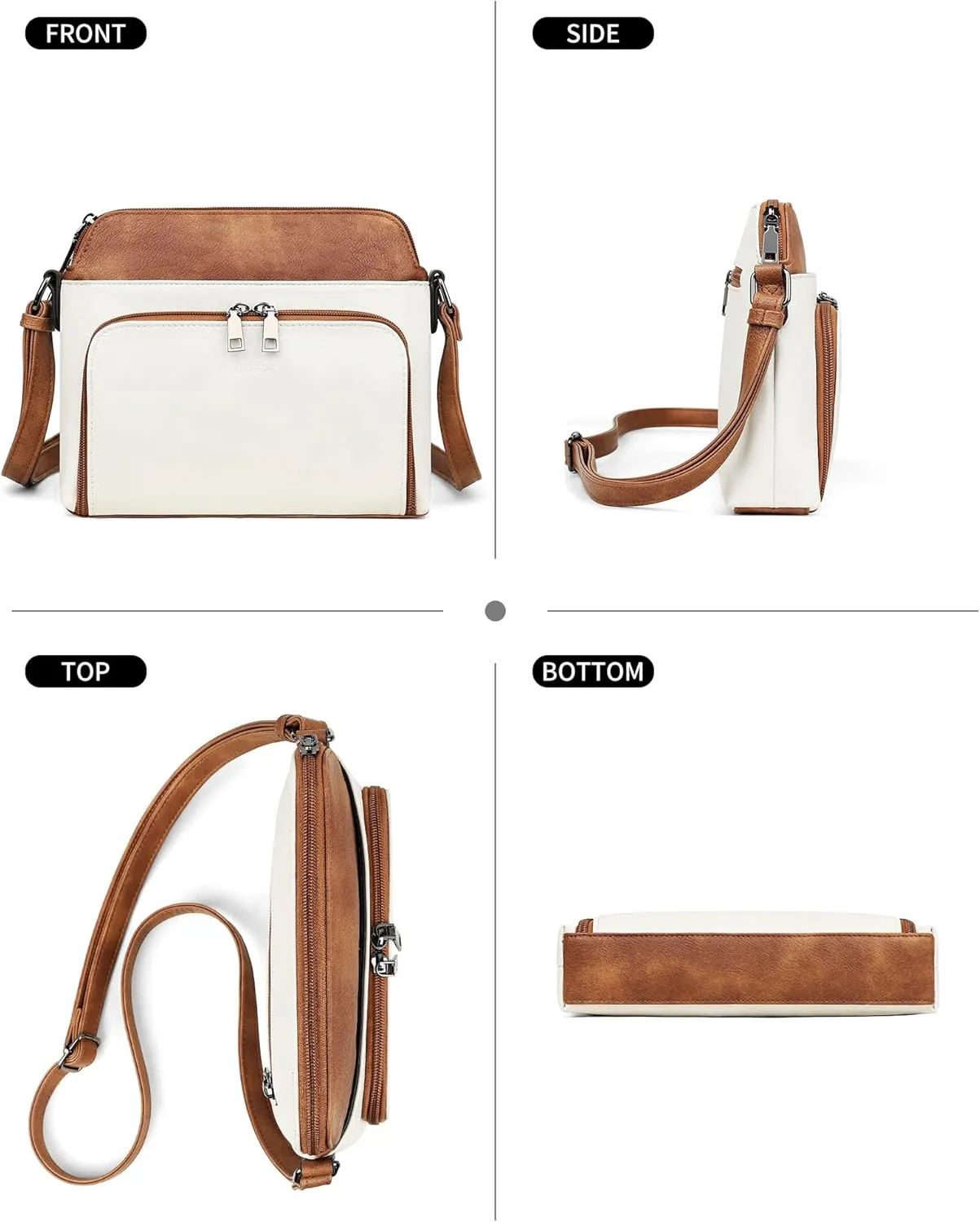 MASINTOR Crossbody Purse Bags for Women, Multi-Pocket Soft Leather Shoulder Purse with Tassel, Lightweight Travel Handbag