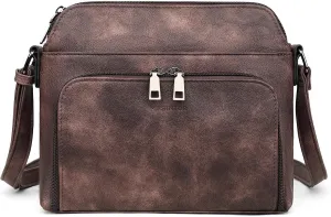 MASINTOR Crossbody Purse Bags for Women, Multi-Pocket Soft Leather Shoulder Purse with Tassel, Lightweight Travel Handbag